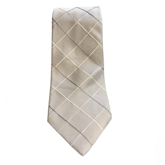 Men’s Stafford Executive gray striped silk tie - Picture 1 of 5